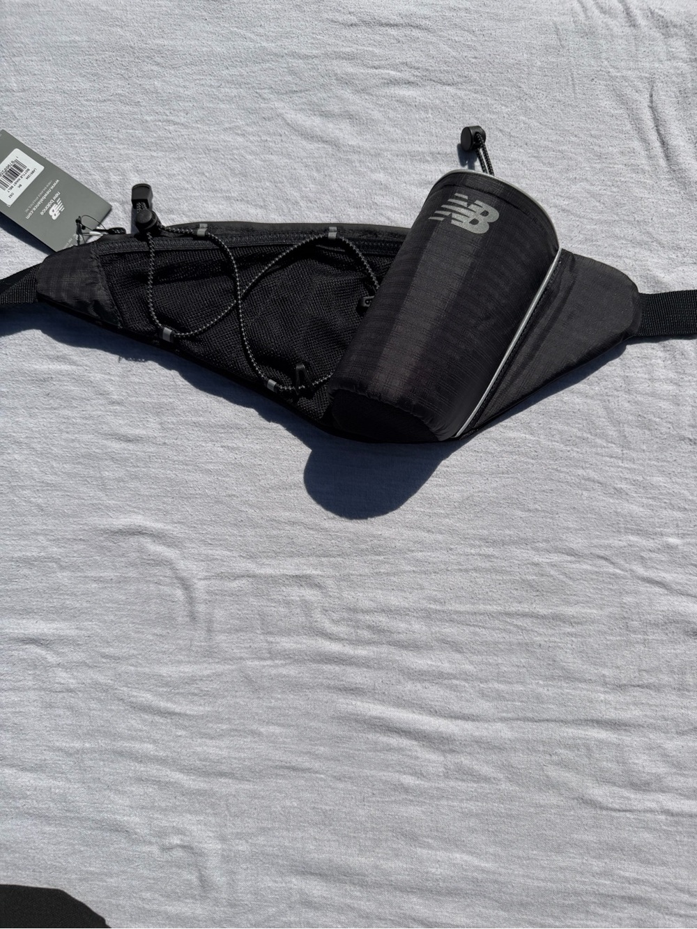 New Balance Black Crossbody Waist Pack with Bottle Sleeve